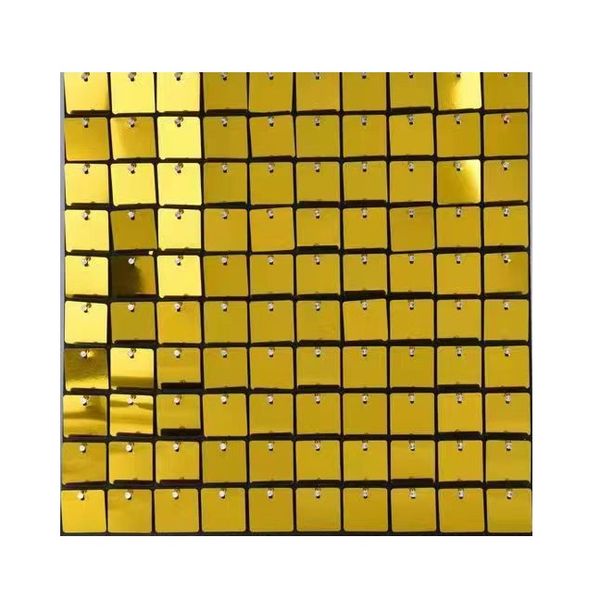 80 Pieces Bright Gold Shimmer Wall Panels, Sequins Backdrop,28cmx28cm Panel