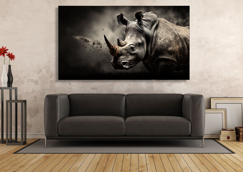 Canvas Wall Art - Rhino Profile Abstract - IM1083