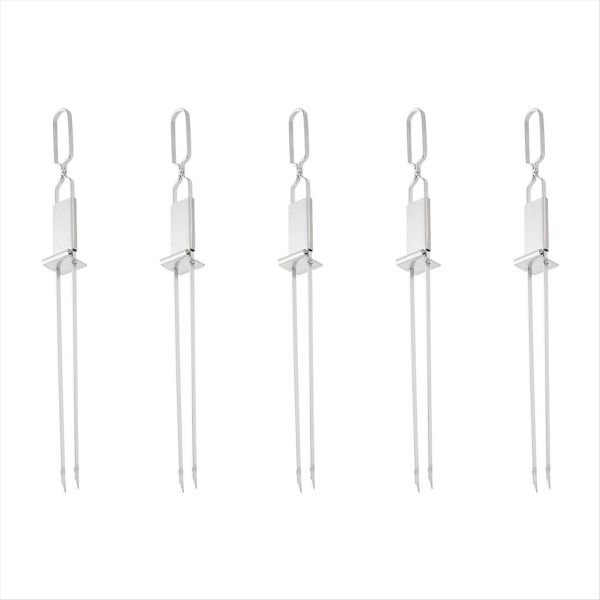 Stainless Steel Double Needle Barbecue Skewers 5Pcs