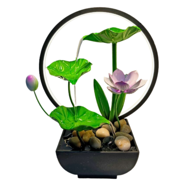LED Lotus Water Fountain Table Decor - Indoor Relaxation Feature