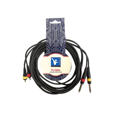 Kentech Audio Cable 2 x 6.35mm Mono Jack to 2 Rca 5m | Shop Today
