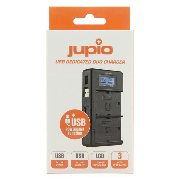 Jupio USB Dedicated Duo Charger LCD for Canon LP-E6/LP-E6N
