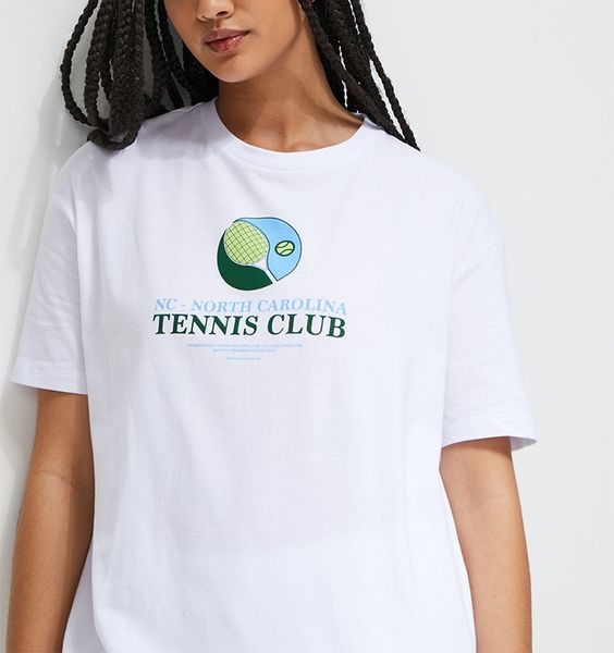 Women's Blake Graphic Oversized Tee - White2