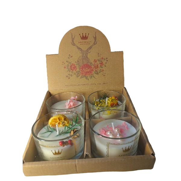 Scented Candles Round Glass - Set of4