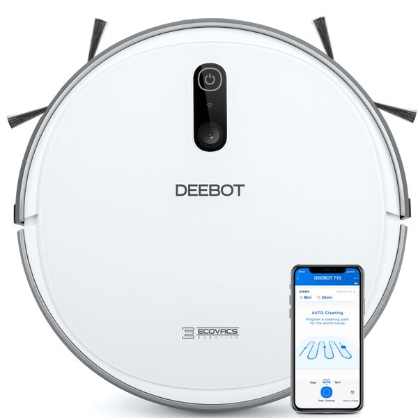 Ecovacs Deebot 710 Robot Vacuum Cleaner - Smart Navi 2.0, 110min Runtime
