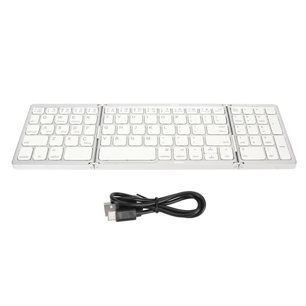 Triple Fold Bluetooth Keyboard Multi Device, Silver