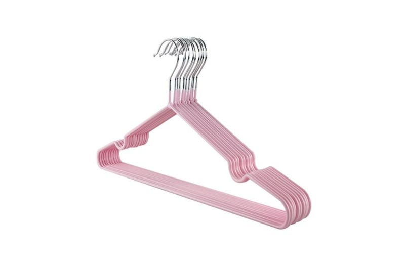 Adult Non-Slip Rubber &amp; Stainless Steel Hangers - 10 Piece