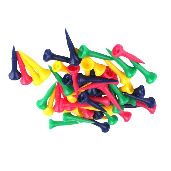 50Piece Mixed Colors Plastic Graduated Golf Tees 40mm Golfer Accessories