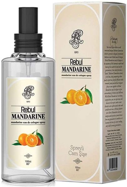 Rebul Mandarine Eau de Cologne 100ml (Spray Glass Bottle) 80° Alcohol