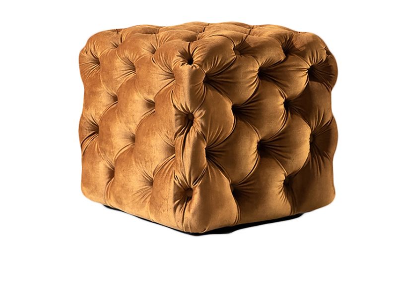 Fleur DeLys Mustard Ottoman Seat Rest Stool