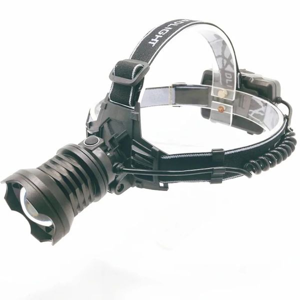 Waterproof LED Power Zoom Headlamp 18W USB Rechargeable Head Flashlight