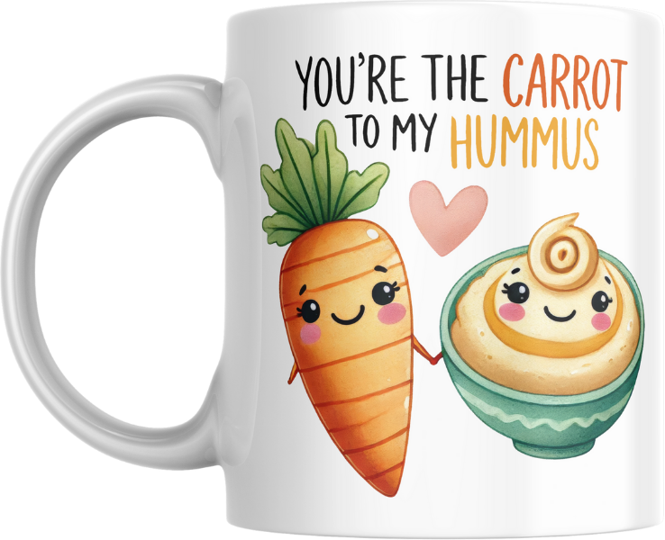 You're The Carrot To My Hummus Printed White Ceramic Mug 325ml