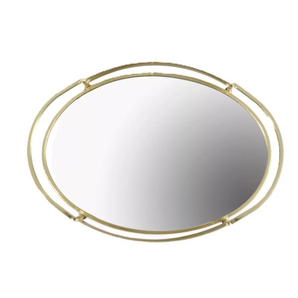 Gold Urban Decor Carbon Steel Serving Mirror Tray 30 cm