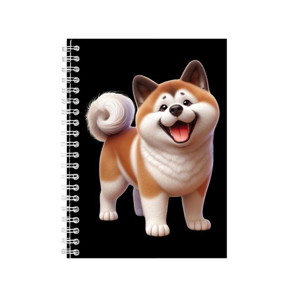 Akita A5 Notebook Spiral Lined Trendy Notepad Dog Idea 332