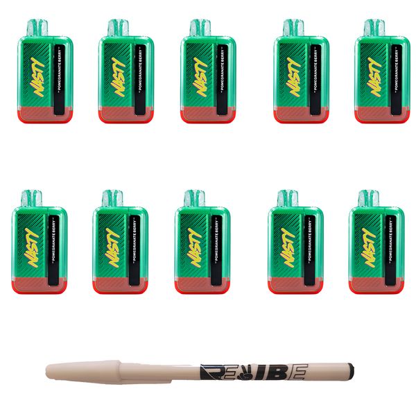 Nasty 9000 Puff Rechargeable Disposable Vape 5% Pomegranate Berry 10 Pack