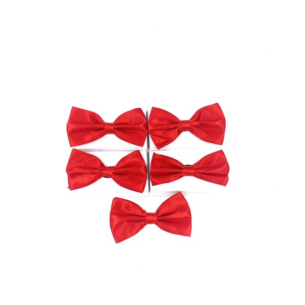 Men Red Bowtie Tie 5 Pieces