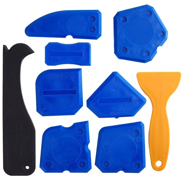 9 Piece Grout Scraper Caulking Tool Kit for Bathroom Kitchen Sealing