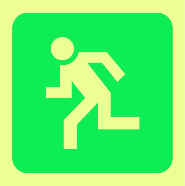 KE28 Man Running to the Left Sign