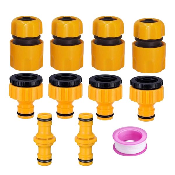 Garden Plastic Irrigation Hose Pipe &amp; Faucet Connectors/Fittings Set of 11