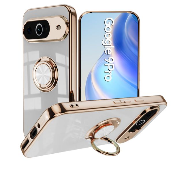 Plated Golden Edge Shockproof Case Compatible with Google Pixel 9/9 Pro