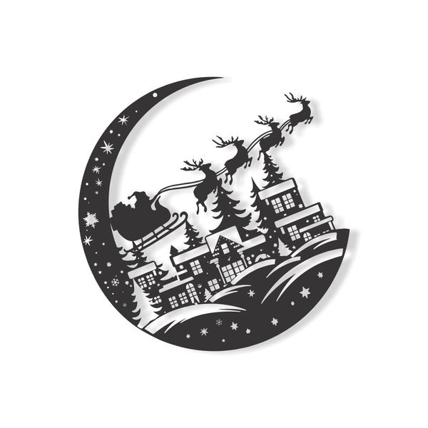Aluminum Decorative Wall Piece - Santa's Sleigh