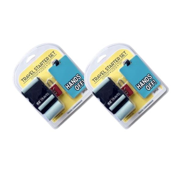 2 X Luggage Travel Starter Set - 3 Piece Travel Essentials Kit