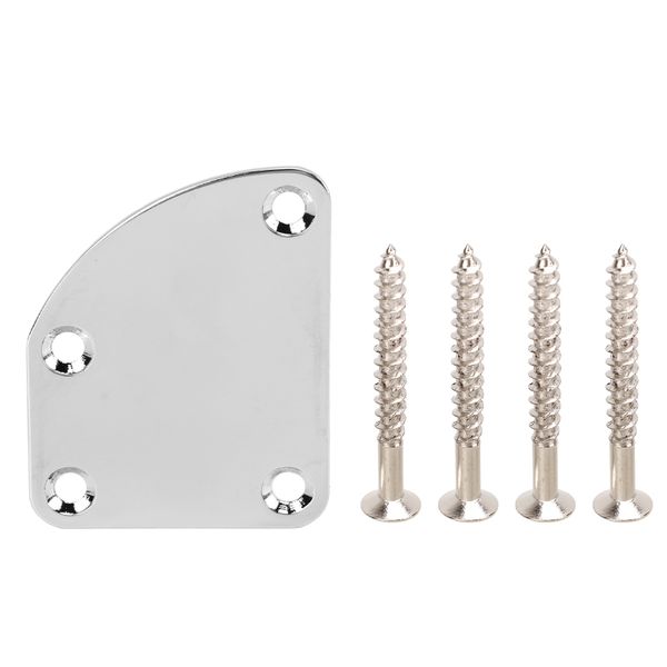 Curved 4 - Hole Electric Guitar Neck Plate with Screws