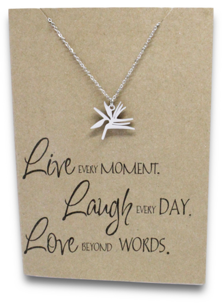 Stainless Steel Necklace On Message Card-Strelitzia