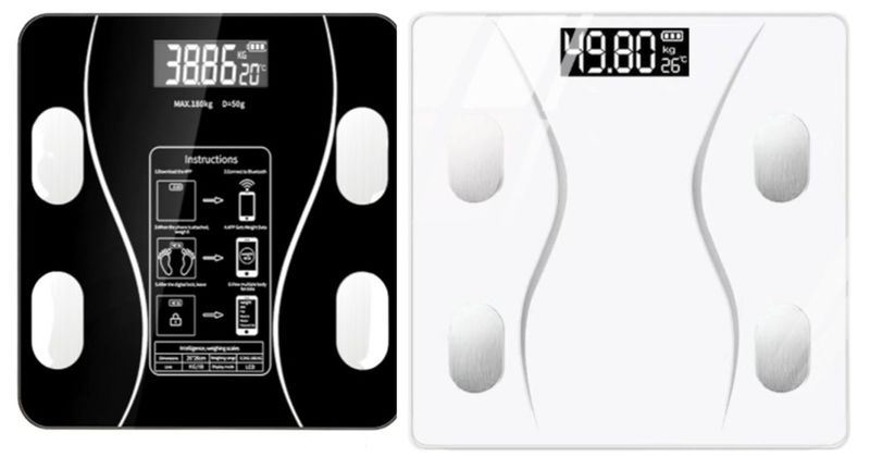 Modern Smart Home Bathroom Digital Body Weight Scale Black &amp; White