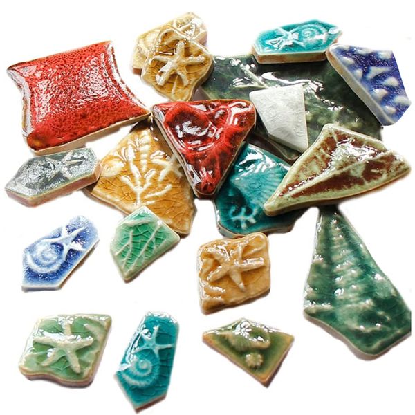 Craft Multifunctional Mixed Ocean Ceramic Patch Mosaic Tiles (100g)