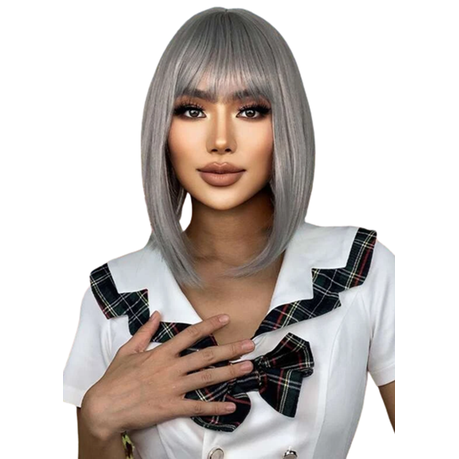 Grey Short Straight Synthetic Wig Shop Today. Get it Tomorrow