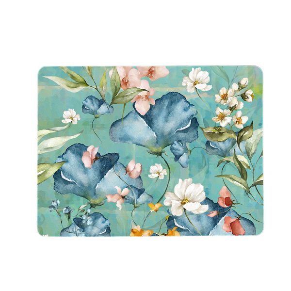 Teal Pastel Flowers Placemats