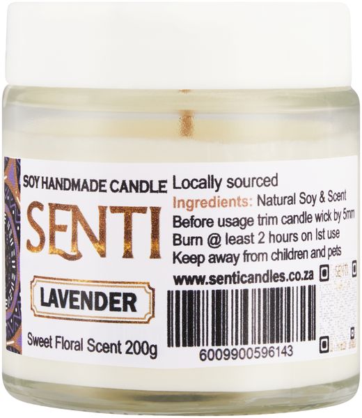 Senti Handmade Soy Candle - Lavender - 200g