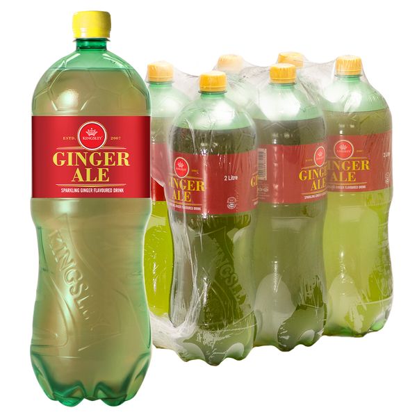 Kingsley Sparkling Soft Drink - Ginger Ale (6 x 2L)