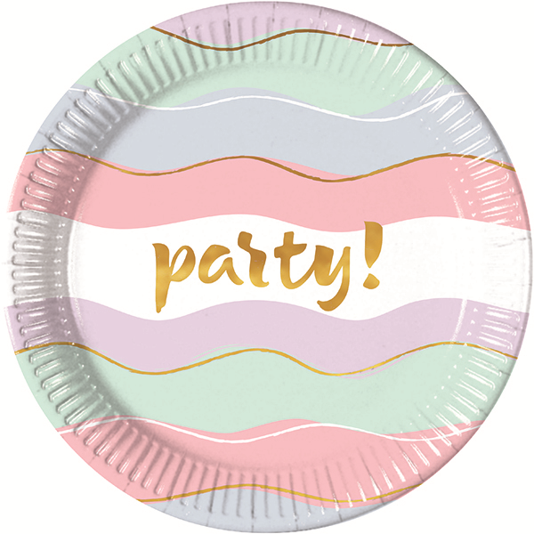 Generic Elegant Party Large Paper Plates - 23cm