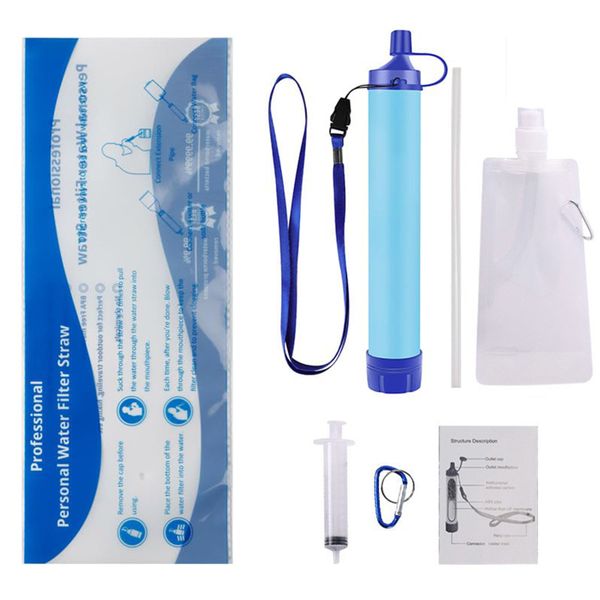 Outdoor Personal Straw Water Filter,Portable Emergency Water Filtration