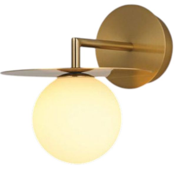 LED Single Golden Disc Wall Light - Gold
