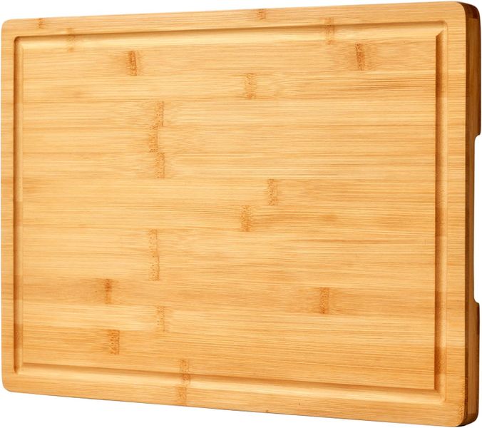 Bamboo Cutting Board, Large Charcuterie Board with Juice Groove, 18 Inch