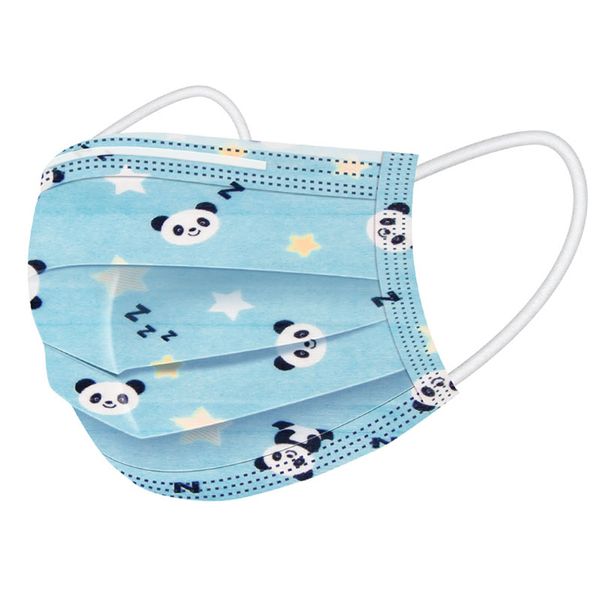 Mxm Face Mask - Kids Panda Bear 3 Ply Disposable - Blue (Pack of 50)