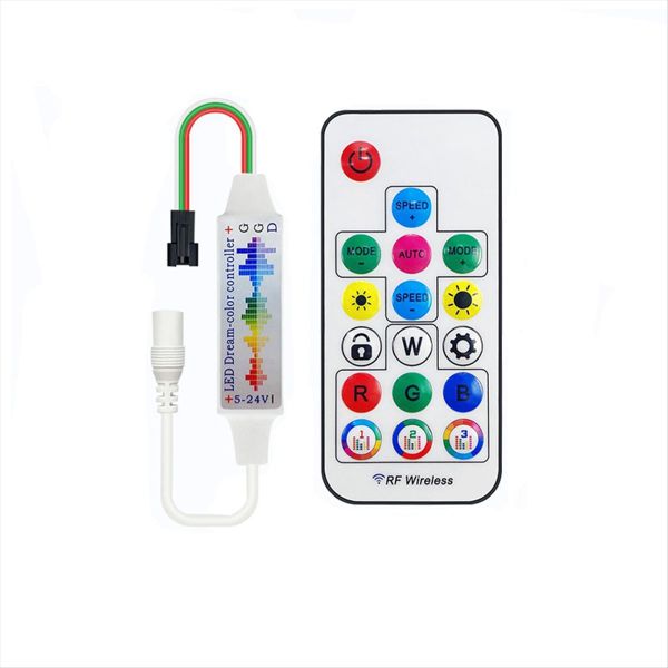 17-Key Fantasy Music Lamp Belt Controller Dc Head Colorful 5-24V