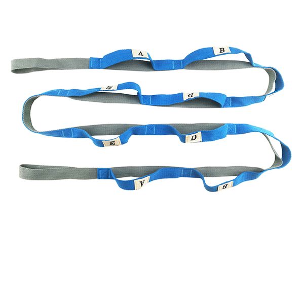 10-Loop Yoga Fitness Resistance Exercise Stretching Strap - Gray