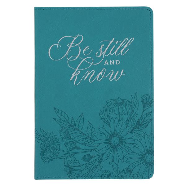 Faux Leather Journal - Be Still and Know, Teal