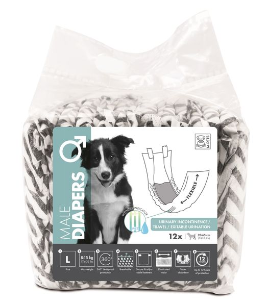 M-Pets Male Dog Diapers - Large