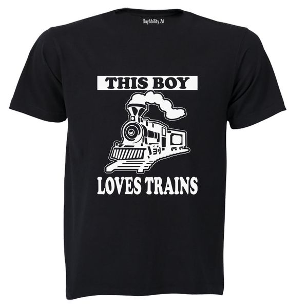 This Boy Loves Trains - Kids T-Shirt