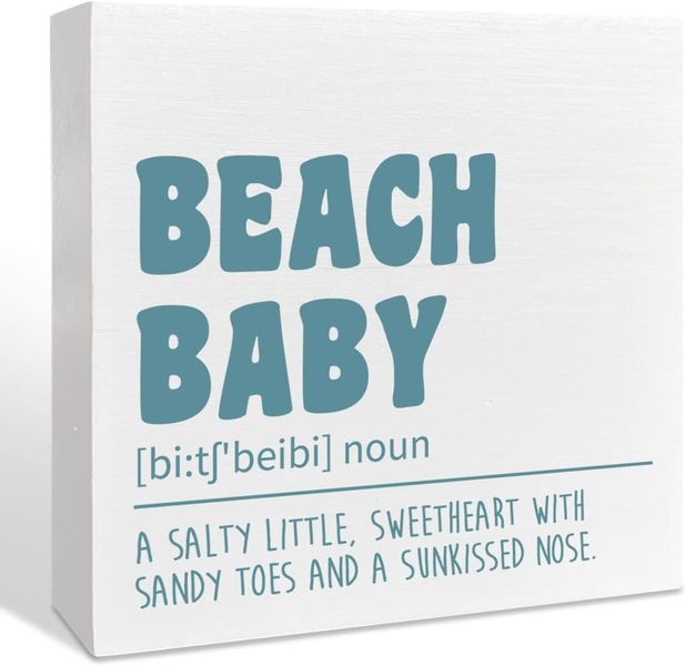 Beach Nursery Wood Sign - "A Salty Little Sweetheart," Kids Decor