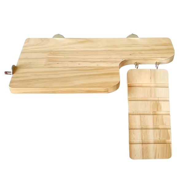 Pet L-Shaped Waterproof Wooden Hamster Cage Platform - 28cm