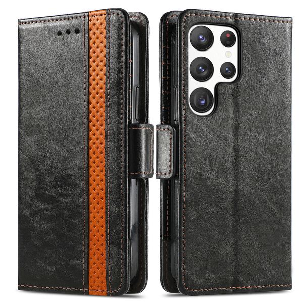 Leather Case Compatible With Samsung Galaxy S23 Ultra Flip Wallet Cover