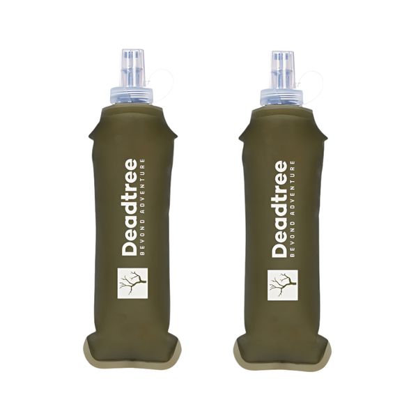 Deadtree Foldable Soft Flask Bottle 500ml (2 Pack) Pink