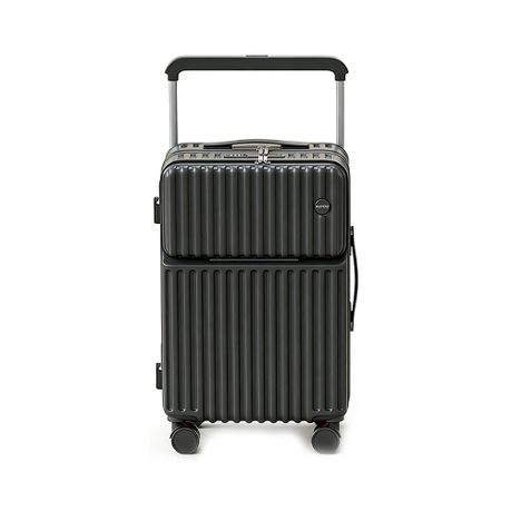 20"Carry-On Luggage With Front Access Pocket Charging Port Combination Lock