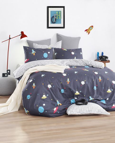 Uzay Arduvaz Mavisi Duvet Set